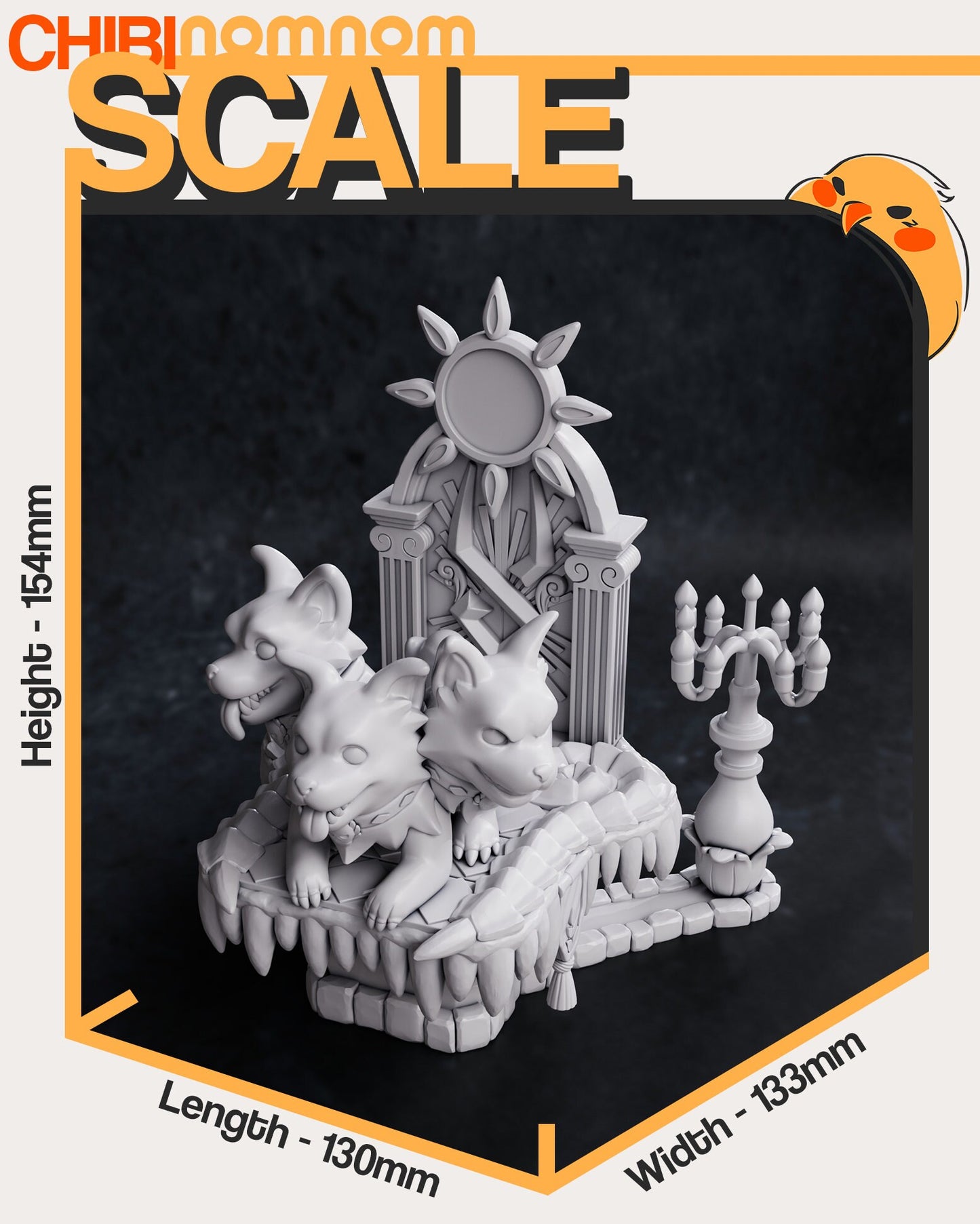 Chibi Cerberus | Resin Garage Kit Figure Video Game Fan Art | Nomnom Figures