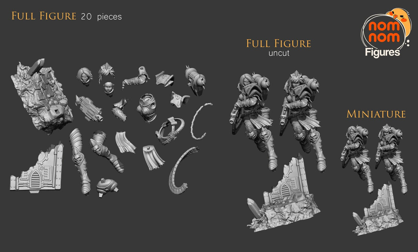 Warhammy Waifu | Resin Garage Kit Figure Game Fan Art | Nomnom Figures