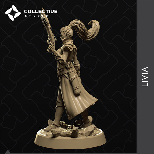 Livia, Elf Drow Ranger | Tabletop Gaming Mini or Display Figure | Collective Studio