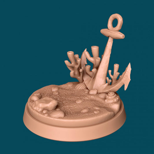 Under the Sea Bases | TTRPG Miniature Sculpted Base | Awkward Penguin's Minis