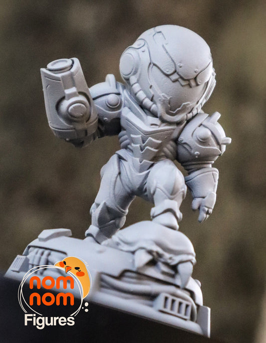 Chibi Space Bounty Hunter | Resin Garage Kit Figure Video Game Fan Art | Nomnom Figures