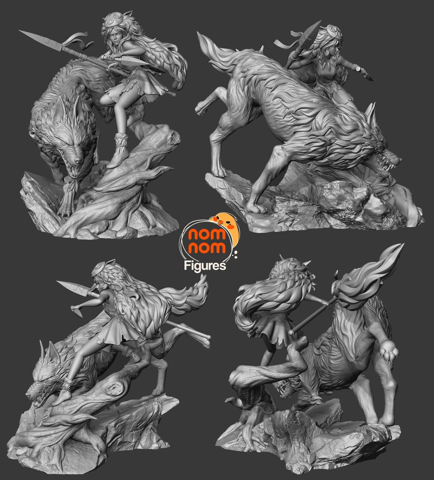 Wolf-Raised Princess | Resin Garage Kit Figure Anime Fan Art | Nomnom Figures