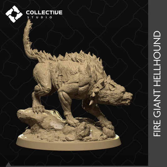 Fire Giant Hell Hound | Tabletop Gaming Mini or Display Figure | Collective Studio