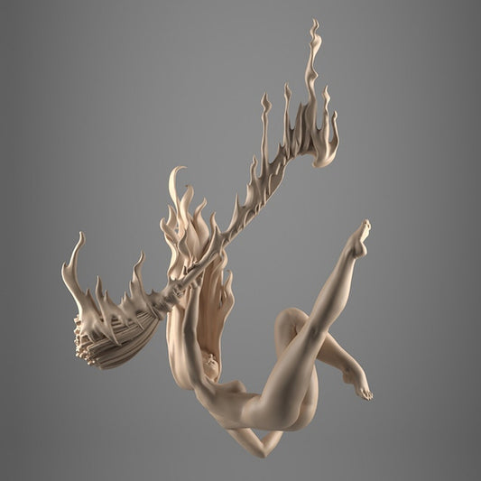 The Burning Broom | D&D TTRPG Pin Up Miniature | Blackthorn Miniatures