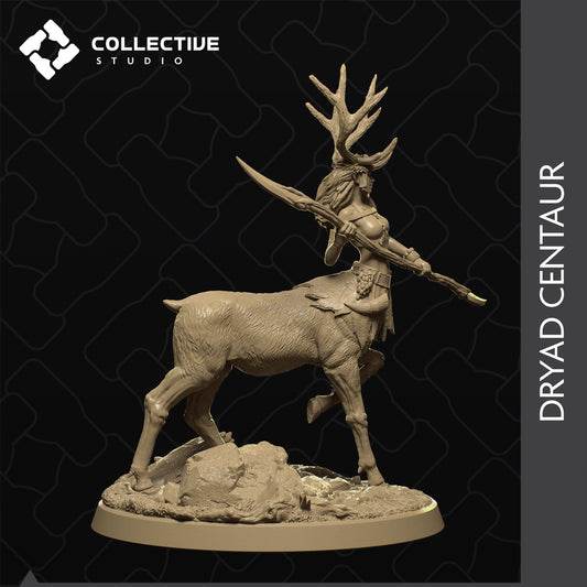 Dryad Centaur, Deer Body Woman | Tabletop Gaming Mini or Display Figure | Collective Studio