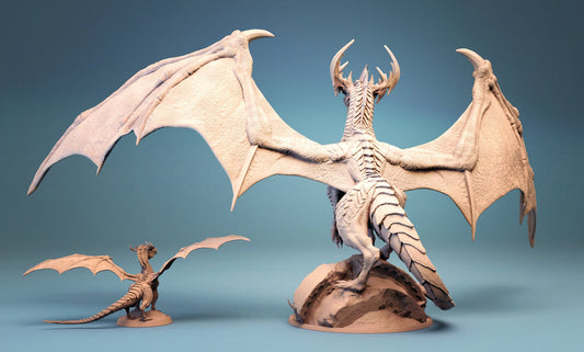 Green Dragon, Ancient Monster | TABLETOP SCALE | D&D TTRPG Dragon Miniature | Rescale Miniatures