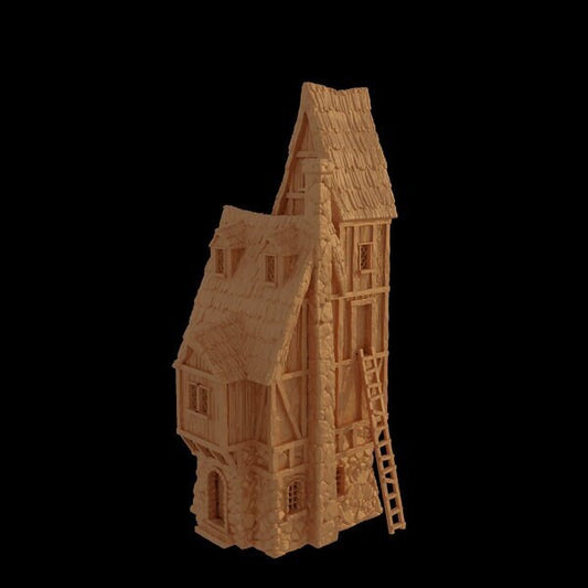 Tall Farmer Cottage House | D&D TTRPG Playable 3D Printed Building Terrain Scenery | MiniatureLand