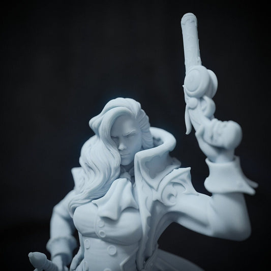 Alana Petter, Gunslinger Pirate | Tabletop Scale, Display Scale, Bust | TTRPG D&D Miniature | Cripta Studios