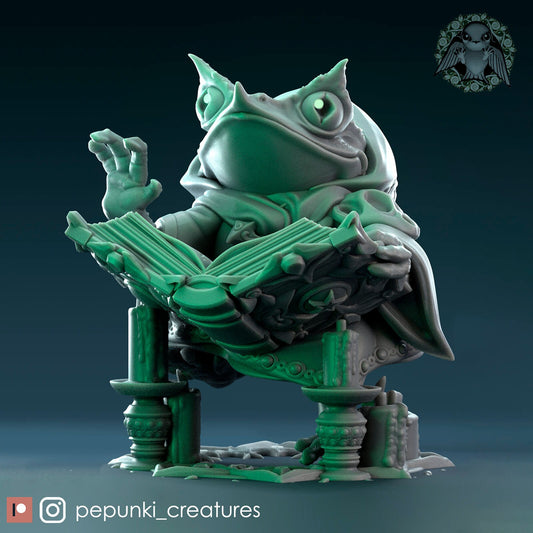 Necromancer Toad | Tabletop or Display Scale | D&D Humblewood TTRPG Miniature | Pepunki Creatures