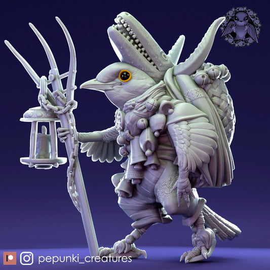 Thrush Druid | Tabletop or Display Scale | D&D Humblewood TTRPG Miniature | Pepunki Creatures