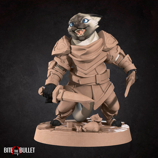 Cat Rogue | TABLETOP SCALE | TTRPG Miniature | Bite the Bullet | Unpainted, Unplated Resin 8k