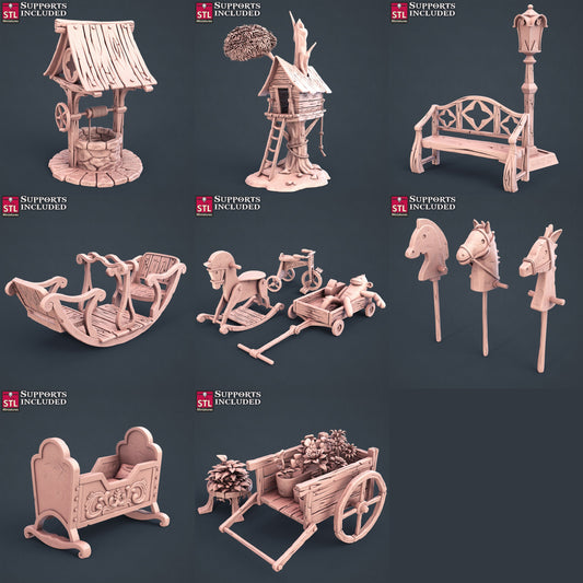 Townsfolk NPC Set 1 | Tabletop Scale | D&D TTRPG Miniature | STL Miniatures