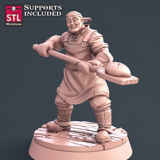 Baker NPC Set | Tabletop Scale | D&D TTRPG Miniature | STL Miniatures