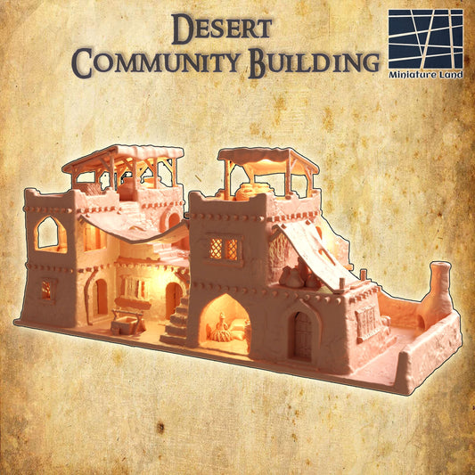 Desert Community Building | D&D TTRPG Playable 3D Printed Building | MiniatureLand