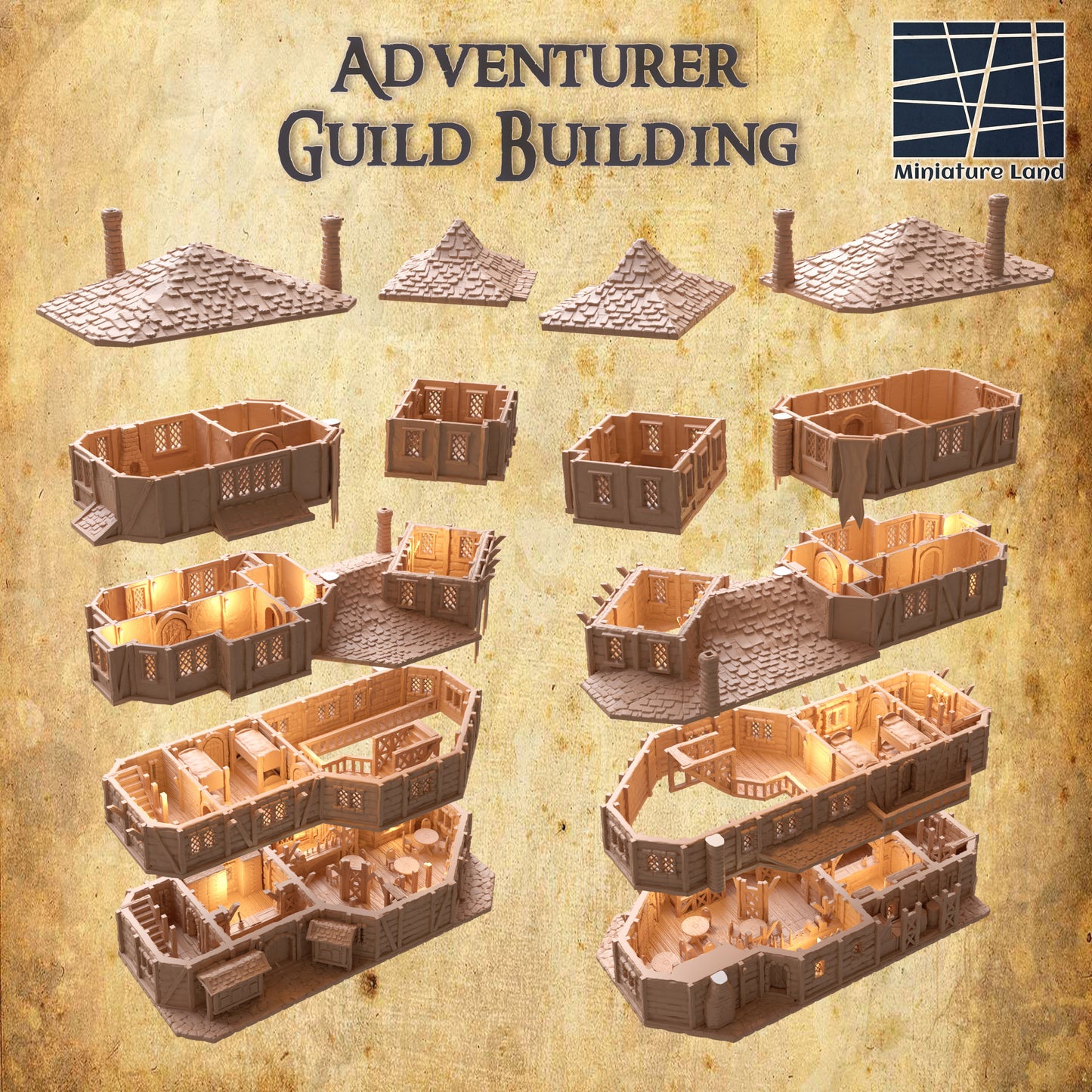 Adventurer Guild Building | D&D TTRPG Playable 3D Printed Building | MiniatureLand