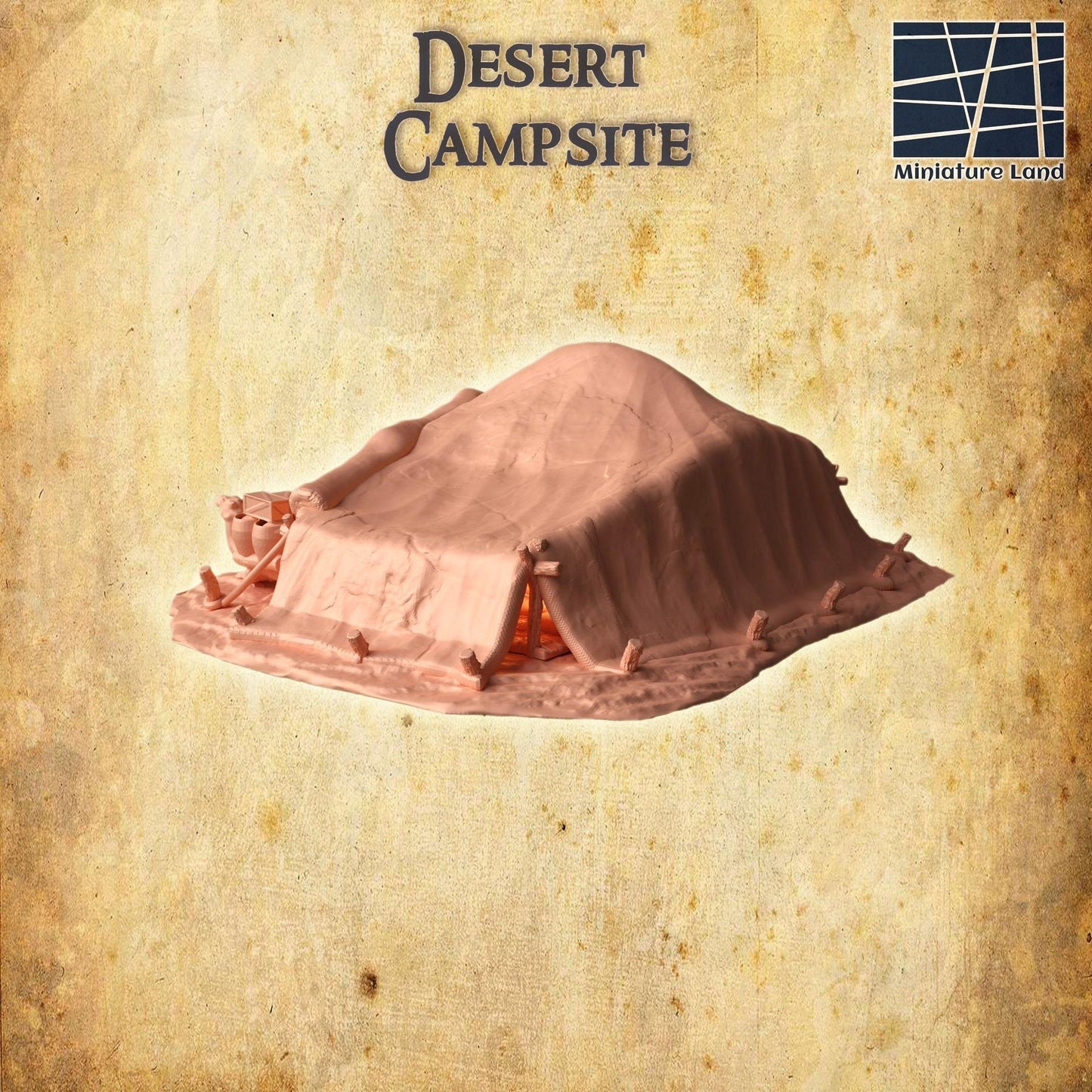 Desert Campsite | D&D TTRPG Playable 3D Printed Building Terrain Scenery | MiniatureLand