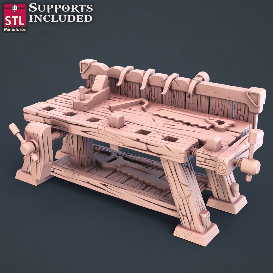 Carpenter NPC Set | Tabletop Scale | D&D TTRPG Miniature | STL Miniatures