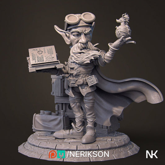 Alvynn the Alchemist Pose 2 | Garage Resin Kit Statue | D&D TTRPG Fantasy Miniature | Nerikson