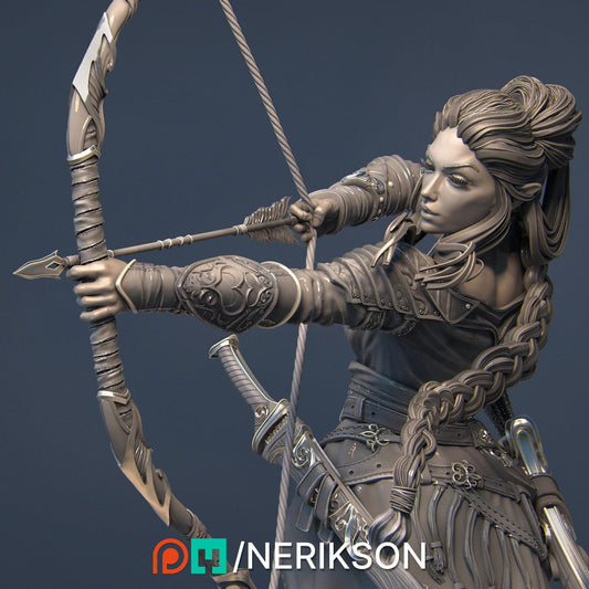 Saelihn the Forest Archer | Garage Resin Kit Statue | D&D TTRPG Fantasy Miniature | Nerikson