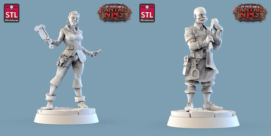 Barber Shop NPC Set | Tabletop Scale | D&D TTRPG Miniature | STL Miniatures