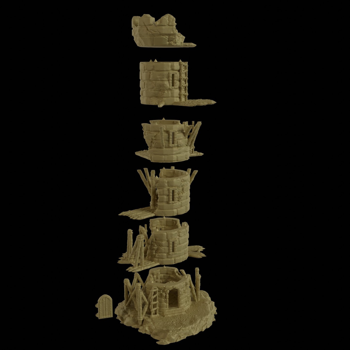 Corrupted Lookout Tower | D&D TTRPG Playable 3D Printed Building Terrain Scenery | MiniatureLand