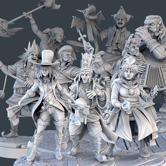 Carnival 2 NPC Set | Tabletop Scale | D&D TTRPG Miniature | STL Miniatures
