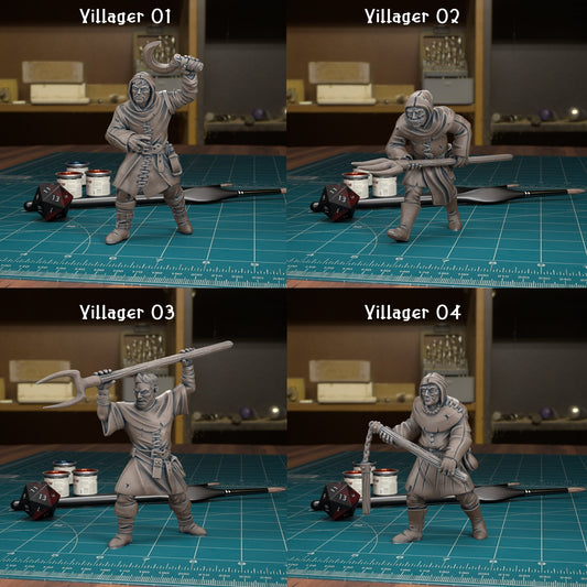 CoS Villagers Angry Mob | D&D TTRPG Mini | TytanTroll Miniatures