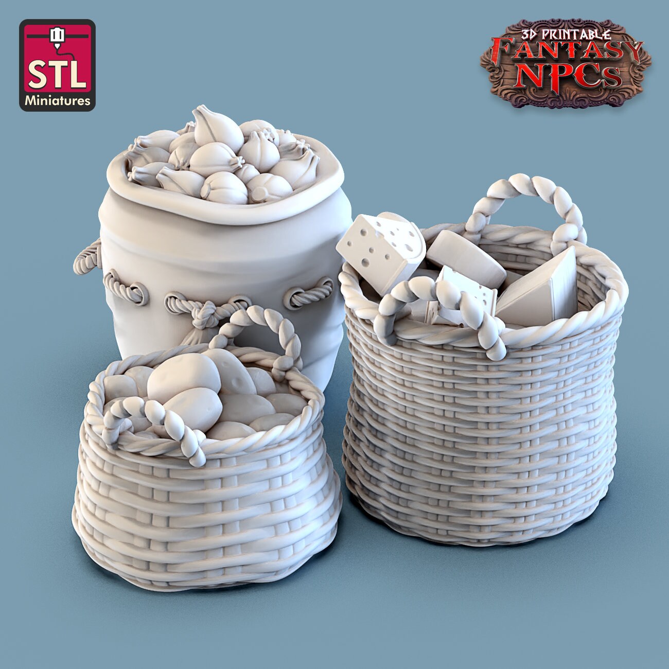 Cook NPC Set | Tabletop Scale | D&D TTRPG Miniature | STL Miniatures