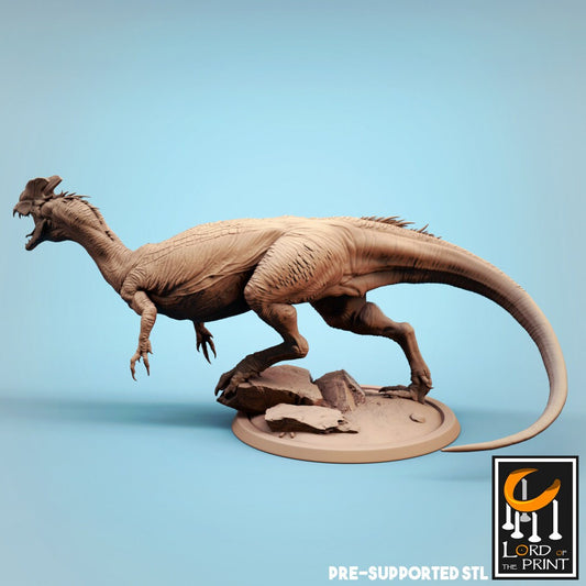 Dilophosaurus Cavalry | TABLETOP SCALE | TTRPG Monster Dinosaur Miniature | Rescale Miniatures