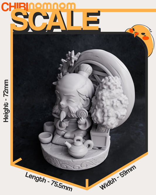 Chibi Tea-Loving Uncle | Resin Garage Kit Figure Show Fan Art | Nomnom Figures