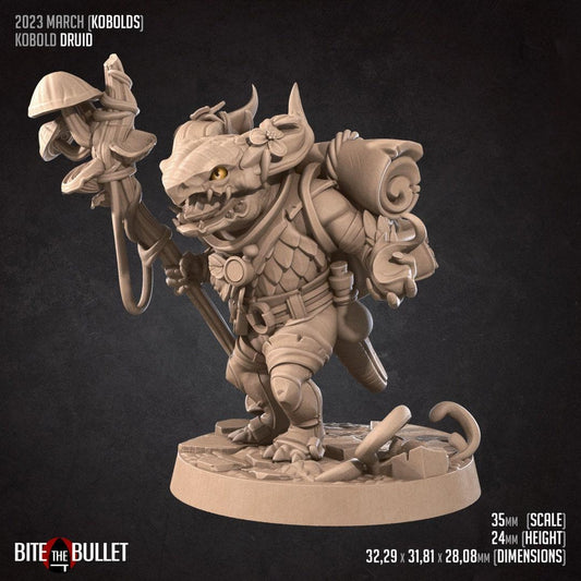Kobold Druid | TABLETOP SCALE | D&D TTRPG Miniature | Bite the Bullet