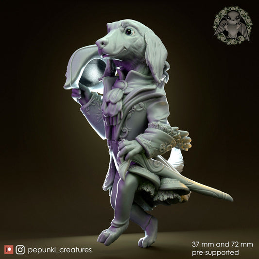 Setter Gentleman | Tabletop or Display Scale | D&D Humblewood TTRPG Miniature | Pepunki Creatures