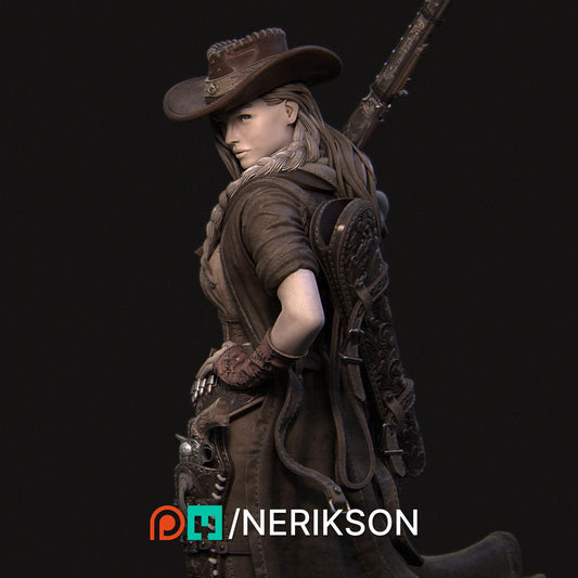 Jane the Gunslinger, Cowgirl | Garage Resin Kit Statue | D&D TTRPG Fantasy Western Miniature | Nerikson