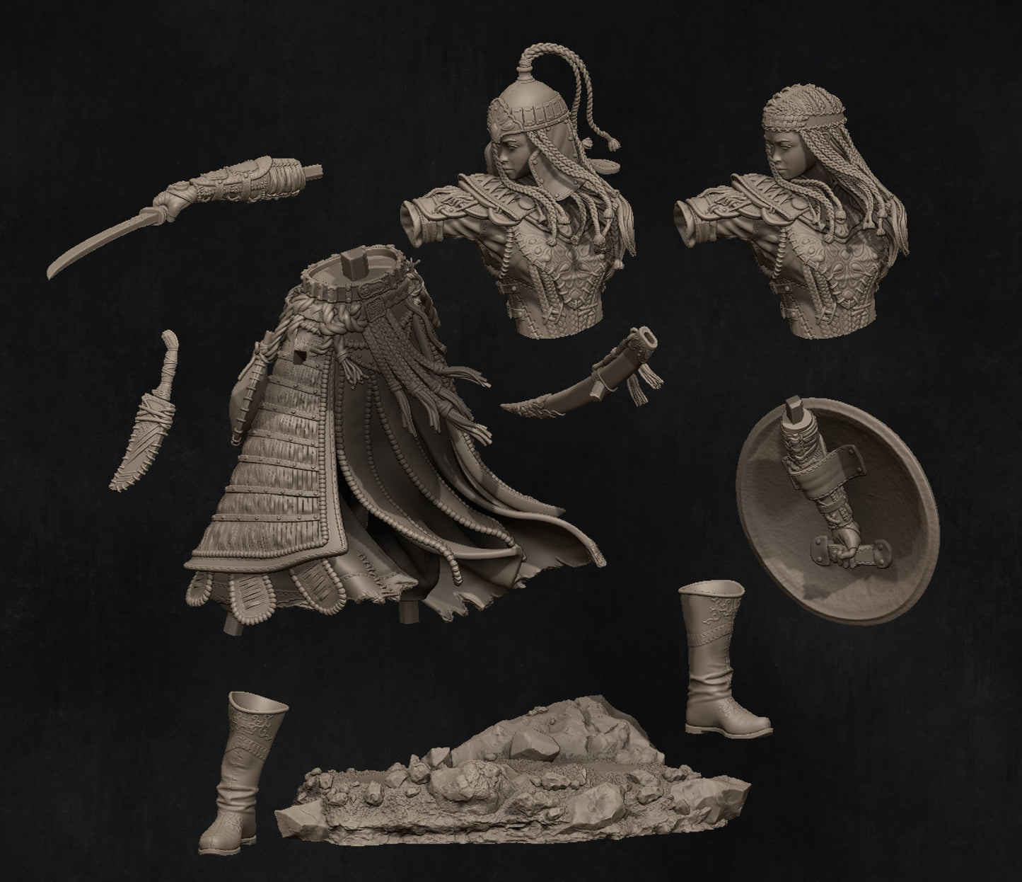Tuya the Undefeated, Warrior | Garage Resin Kit Statue | D&D TTRPG Fantasy Miniature | Nerikson