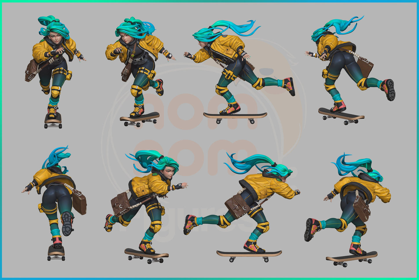 Slink, the Skateboard Girl | Resin Garage Kit Figure Original Character | Nomnom Figures