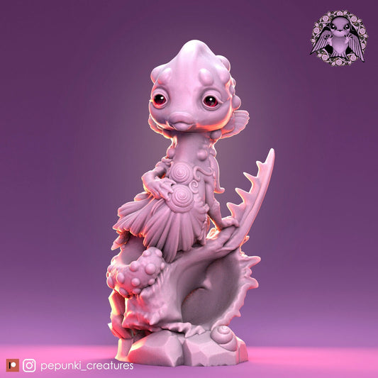 Seahorse Cute Lumpy Lady | Tabletop or Display Scale | D&D Humblewood TTRPG Miniature | Pepunki Creatures
