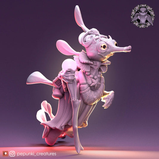Seahorse Sorceress | Tabletop or Display Scale | D&D Humblewood TTRPG Miniature | Pepunki Creatures