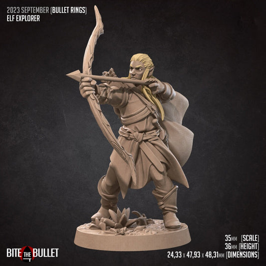 Bullet Rings, Elf, Fellowship Explorers | TABLETOP SCALE | TTRPG Miniature | Bite the Bullet | Unpainted, Unplated Resin 8k
