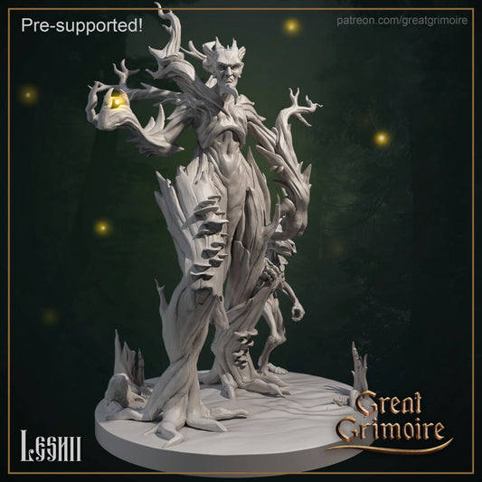 Leshii and Forest Spirit | TTRPG Miniature | Great Grimoire | Unpainted, Unplated Resin 8k