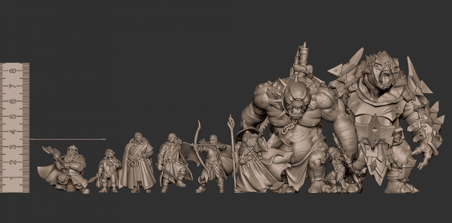 Bullet Rings, Dwarf Explorer, Fellowship Explorers | TABLETOP SCALE | TTRPG Miniature | Bite the Bullet | Unpainted, Unplated Resin 8k