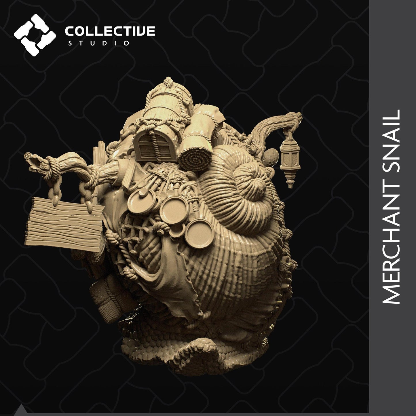 Merchant Snail, Fairy Littling Pack | Solid, Not Playable Building | D&D Tabletop Gaming Scatter Miniature | Collective Studio