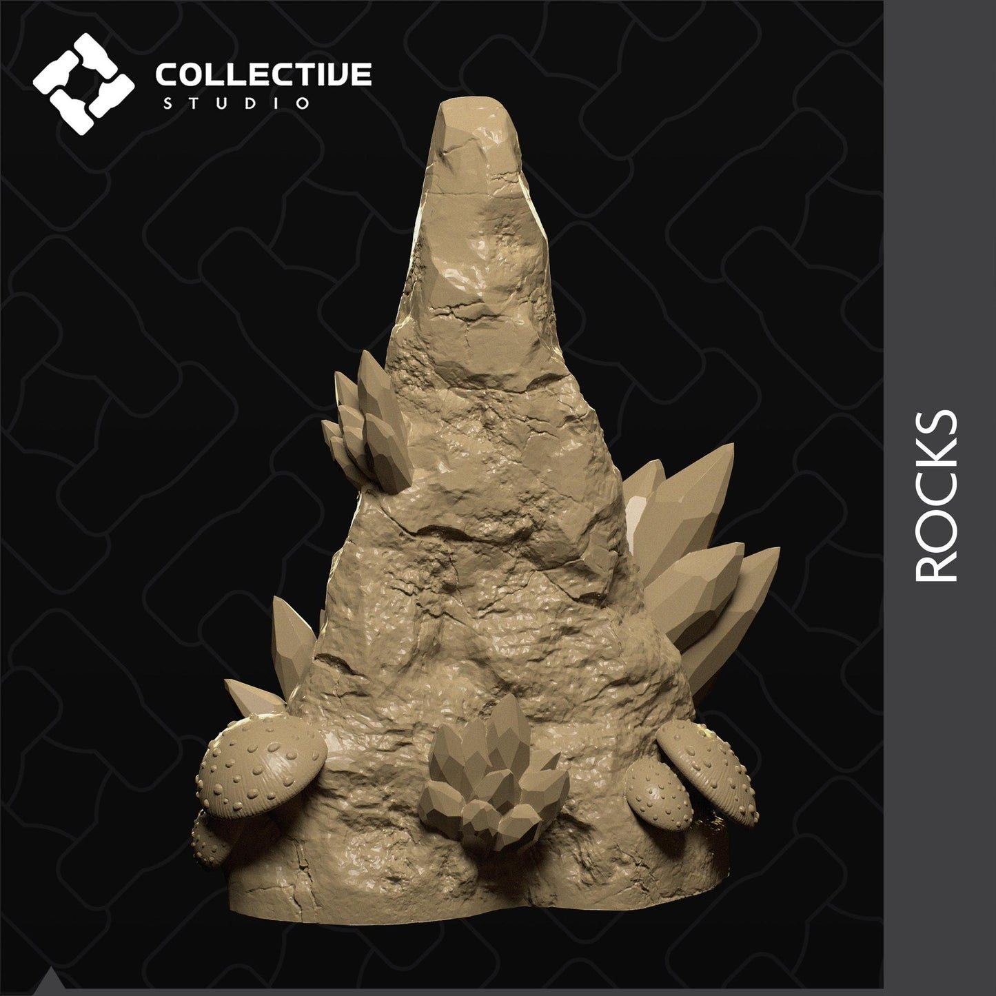 Rocks, Crystals, and Mushrooms | D&D Scatter Miniature | Collective Studio