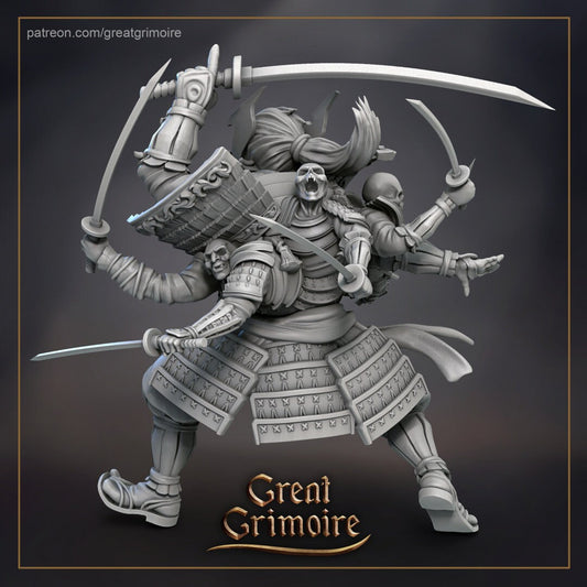 Samurai | TTRPG Miniature | Great Grimoire | Unpainted, Unplated Resin 8k