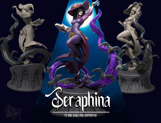 Seraphina Magic Witch Warlock | DISPLAY SCALE | D&D TTRPG Fantasy Miniature | Dungeons and Maidens