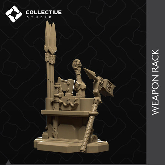 Weapon Rack, Shop Inventory | D&D Scatter Miniature | Collective Studio