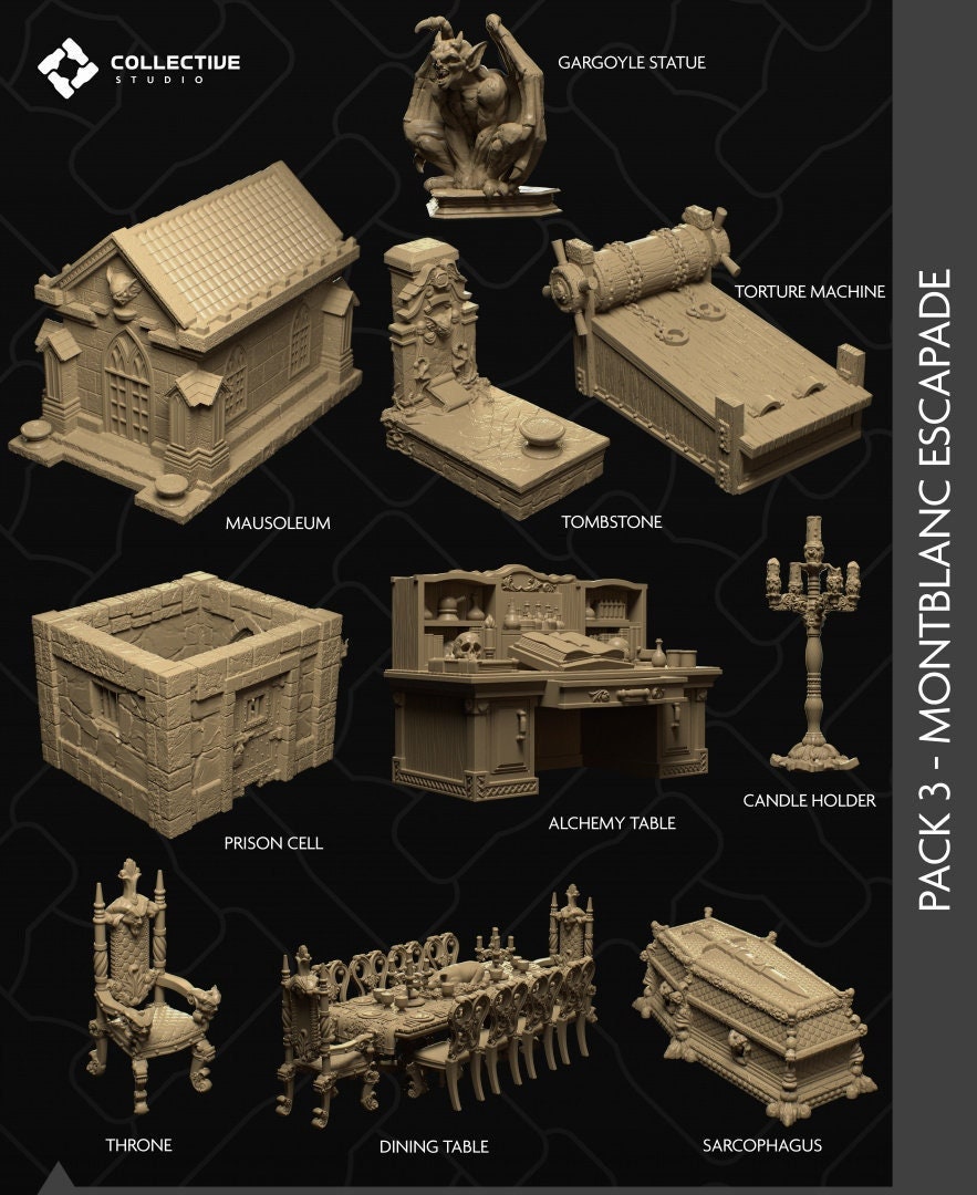 Montblanc Escapade Set Pieces | D&D Scatter Miniature | Collective Studio
