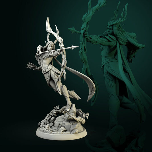 Niel Elven Queen | TTRPG Miniature | White Werewolf Tavern | Unpainted, Unplated Resin 8k