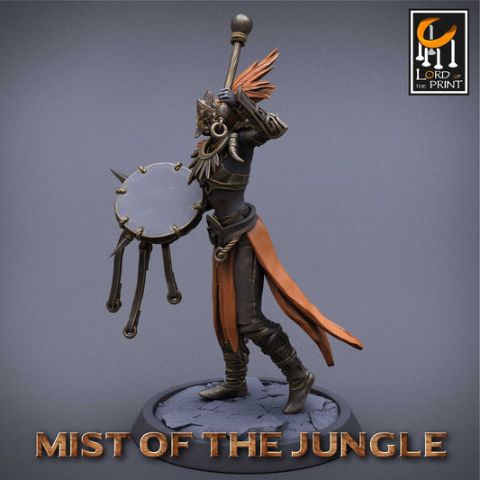 Amazon Light Drummer | Amazon, Mist of the Jungle | TABLETOP SCALE | D&D TTRPG Miniature | Rescale Miniatures