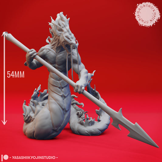 Flame Salamander | TABLETOP SCALE | D&D TTRPG Monster Miniature | Yasashii Kyojin Studio