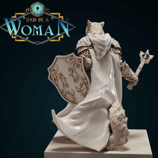 Tabaxi Cleric | D&D TTRPG Miniature | DnD Is A Woman | NO BASE